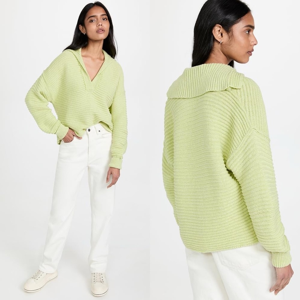 Free People / Marlie Pullover Sweater in Acid Lime
